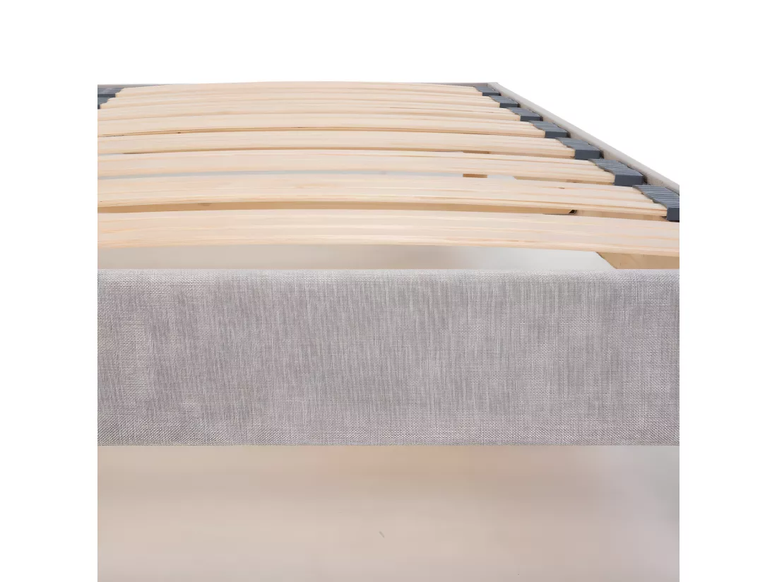 BELLECOUR LITERIE | Sommier à lattes en bois CAPITOLE 90x190 cm | Coloris Gris clair | Livré en kit