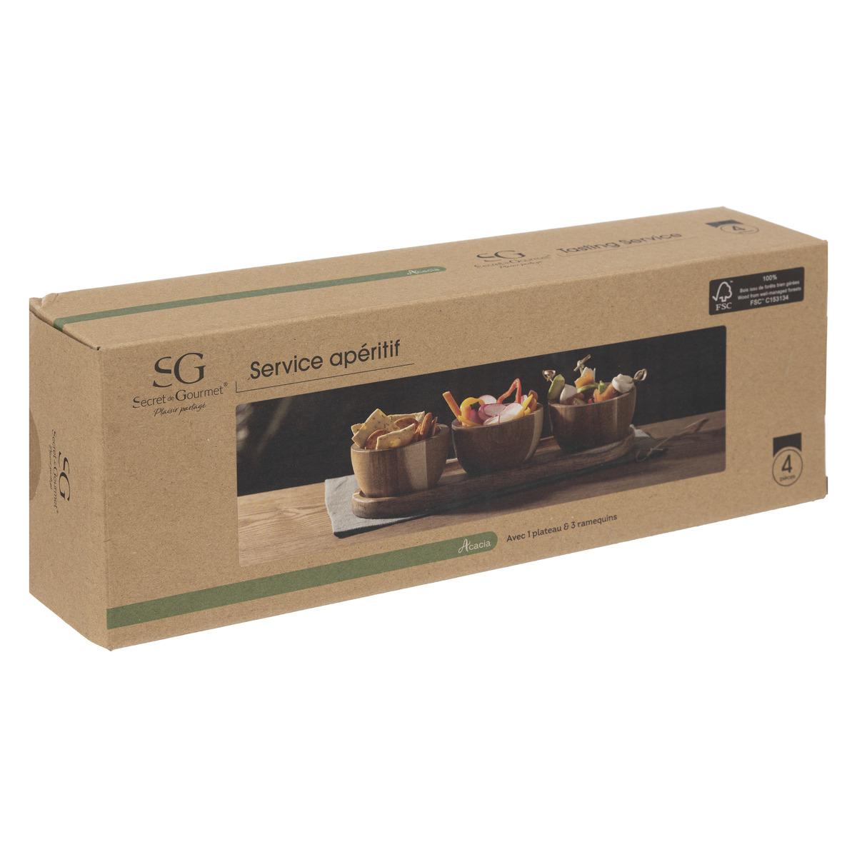 SET APERITIF ACACIA X4 PIECES