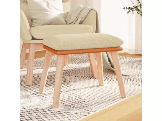 Repose-pied Crème 45x29,5x35 cm Tissu et similicuir