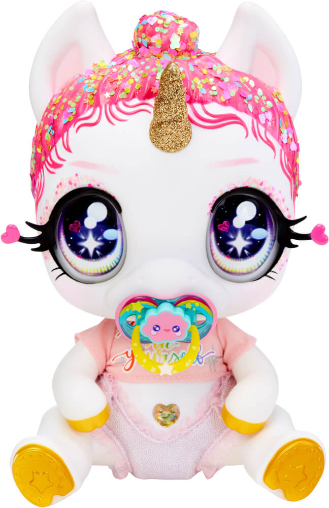 Glitter Babyz Unicorn Doll- White Rainbow  (Lunita Sky)
