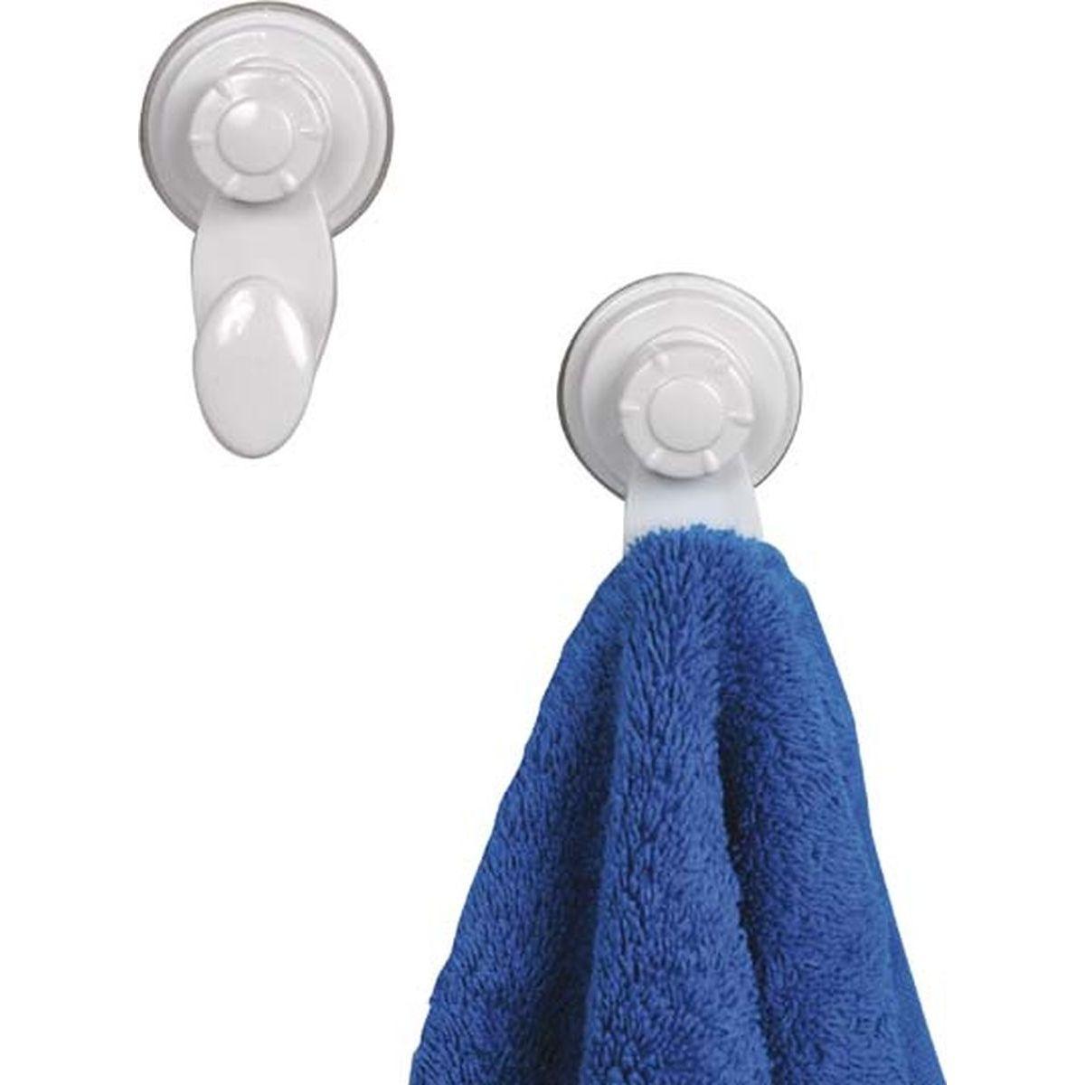 SET DE 2 CROCHETS PP SUR VENTOUSES  BLANC