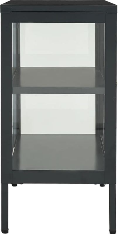 vidaXL - Dressoir - Antracietkleurig - Staal en Glas