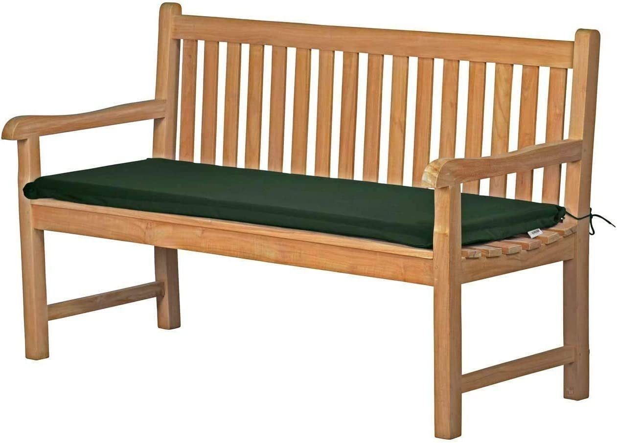 Bankkussen, bankkussen, tuinbankkussen, gestoffeerd kussen, zitkussen, zitkussen voor tuinbank, 100 x 40 cm, groen, donkergroen, hoge kwaliteit, Made in Germany
