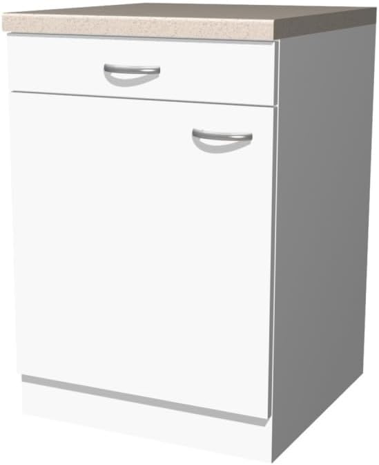 Küchenunterschrank mit Arbeitsplatte - 60 cm breit - Weiß – Witus