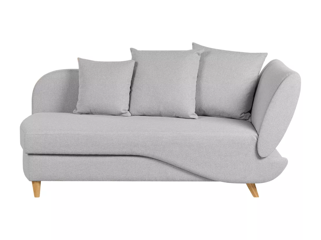 Chaise longue côté droit en tissu gris clair MERI II