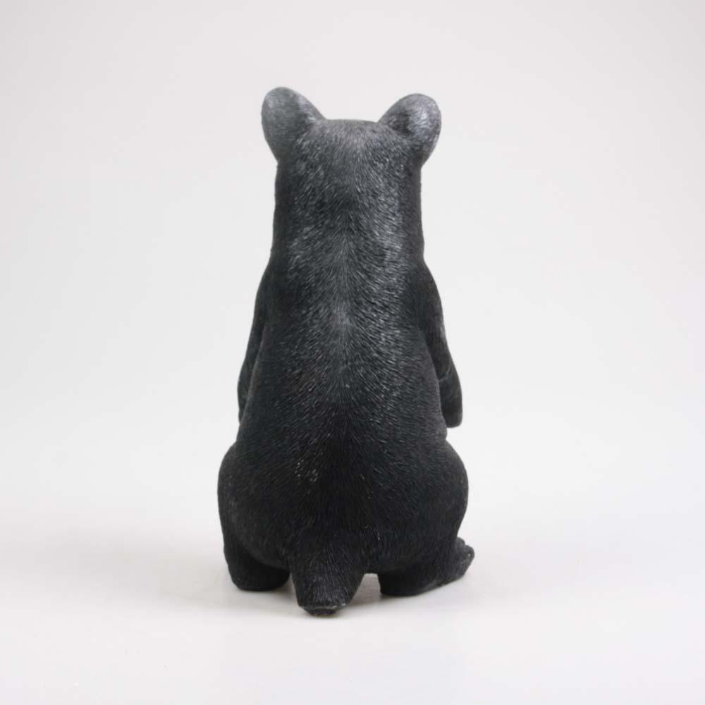 Ours noir en résine 40 cm debout
