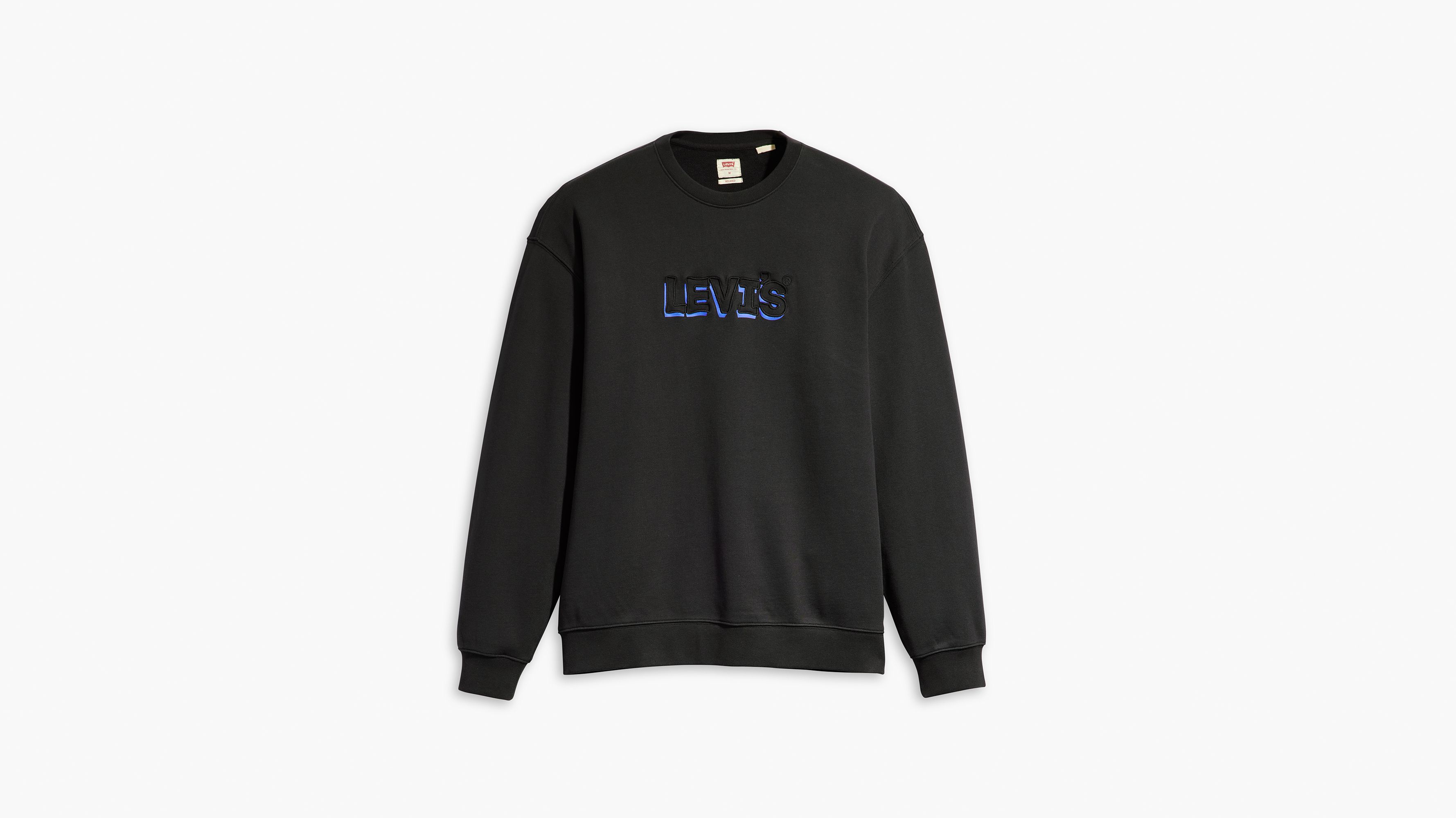Sweat-shirt col rond graphique Relaxed - Headline Logo Crew Caviar - Noir