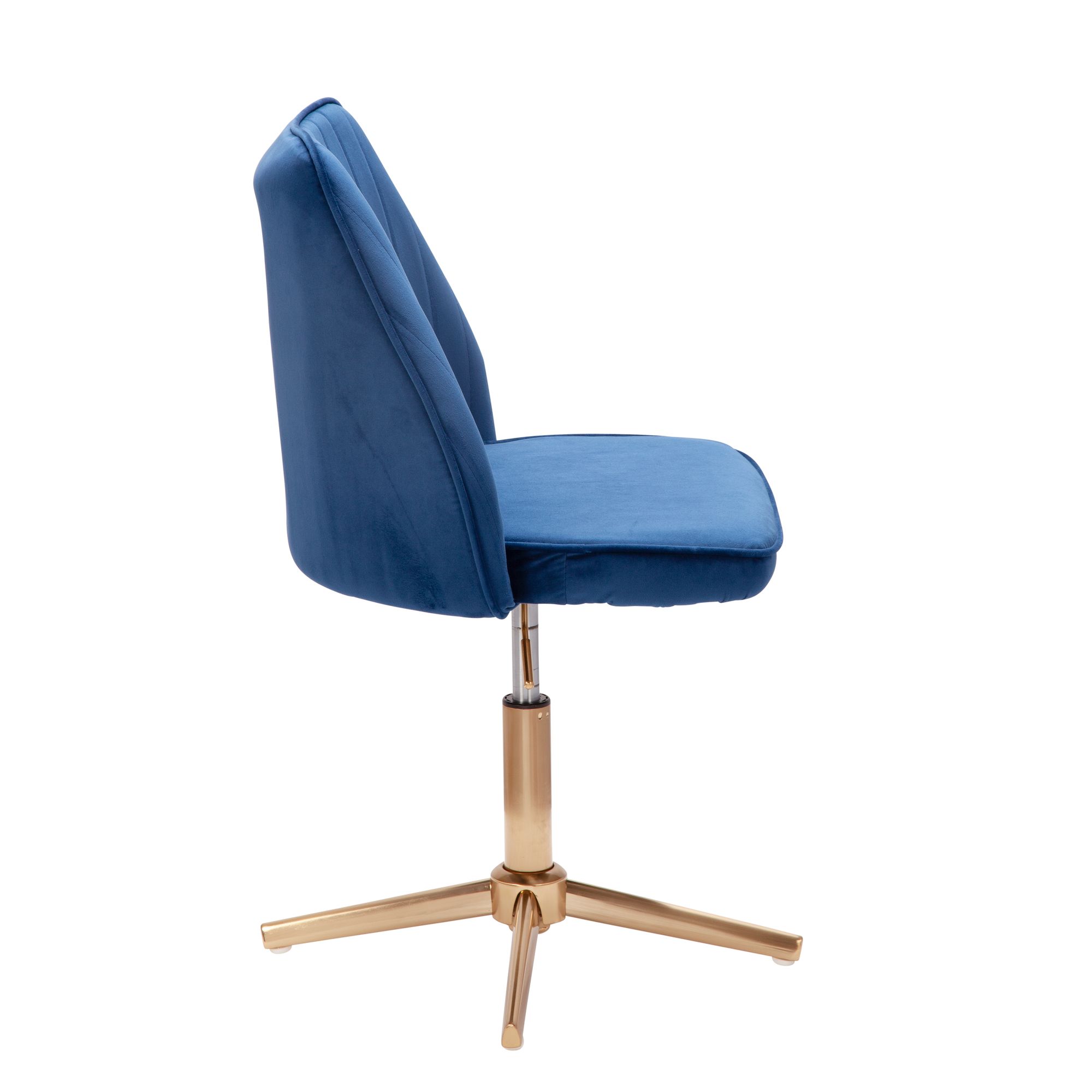 KADIMA DESIGN Samt Drehstuhl TANARO: Höhenverstellbar, 360° drehbar, Samtbezug, Eisenuntergestell, 120 kg Belastung.