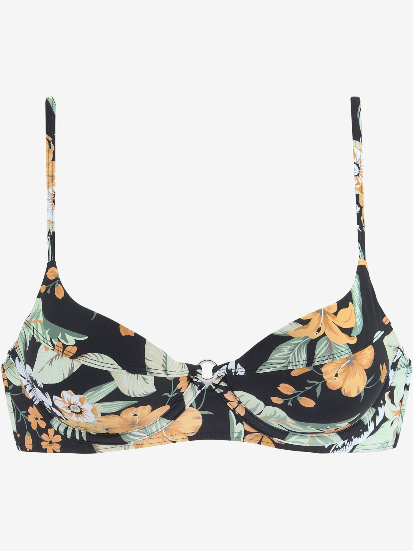 Haut de maillot de bain à armatures imprimé tropical tendance