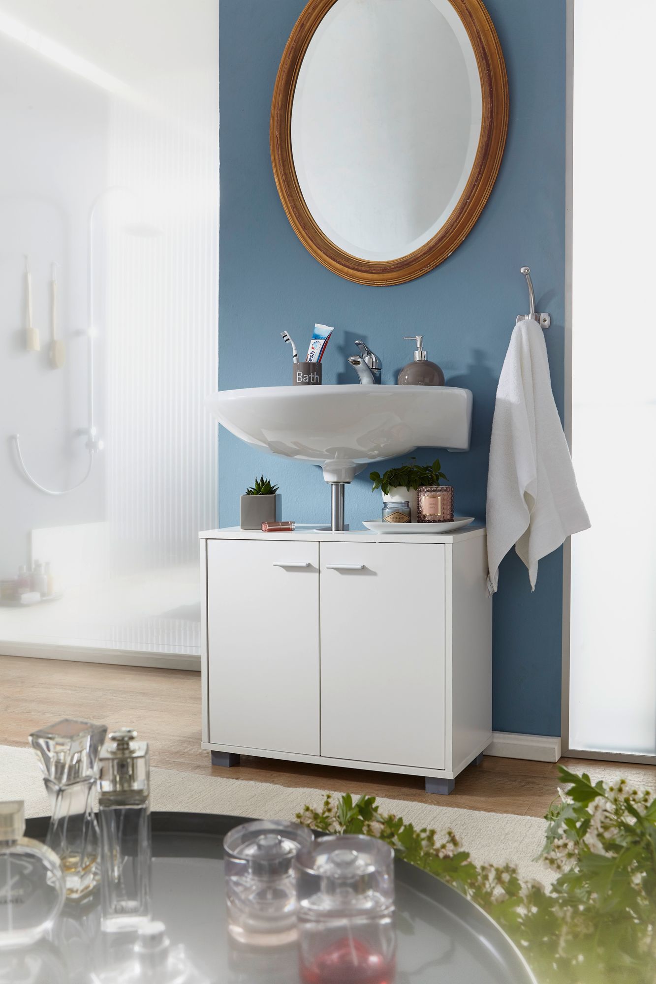 FineBuy Waschbeckenunterschrank FB37117 Waschtischunterschrank Badschrank 60cm