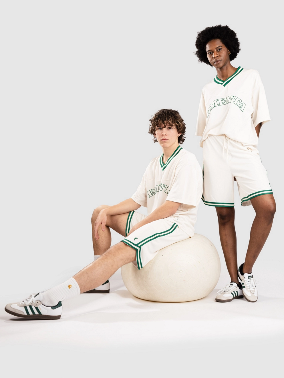 Ementa SB Gabi Jersey Kit Shorts Jacket off white/green