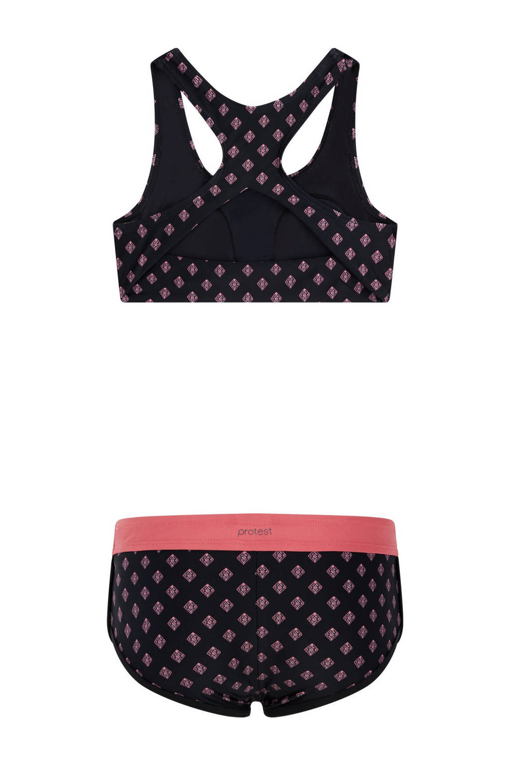 crop bikini PRTMIRROR JR zwart/roze