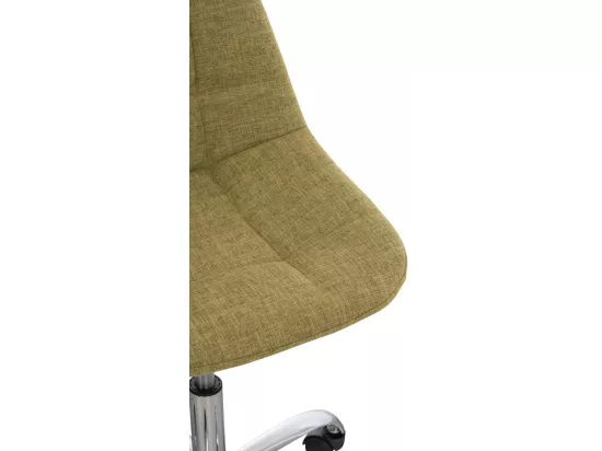 Chaise de bureau - Tissu & Métal chromé - Vert - Emil