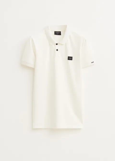 Polo met badge logo off-white (WIT.O)