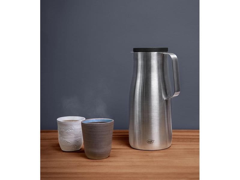 Alfi Thermoskanne Studio 1500 ml, Silber Karaffe aus Edelstahl