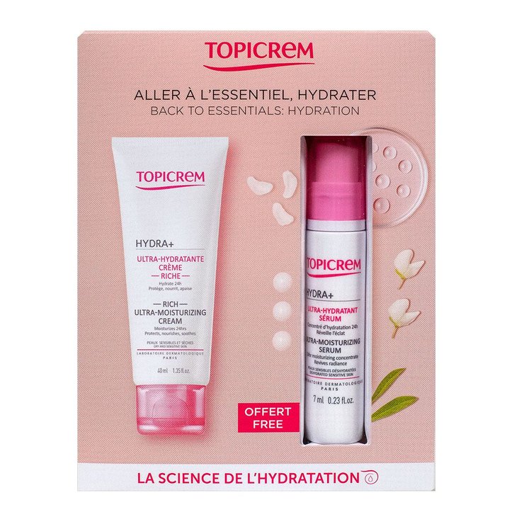 Hydra+ crème riche 40ml + ultra-hydratant sérum 7ml offert