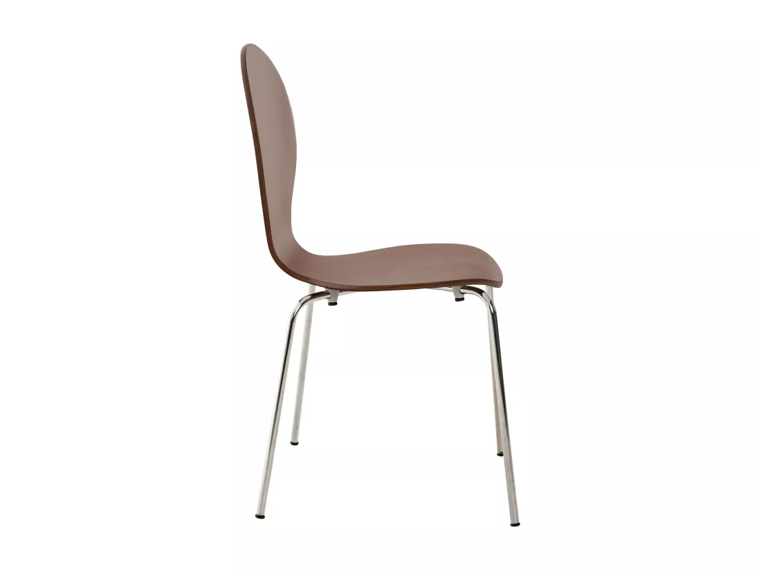 Lot de 8 Chaise de conférence - Bois - Marron - DIEGO