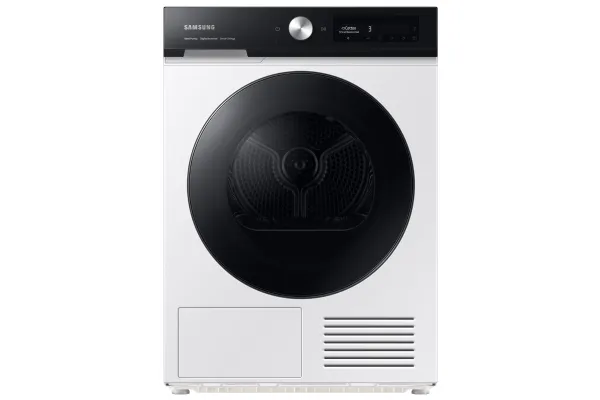 Samsung DV90BB7445GES7, Fritstående, Front-læsning, Kondensering, Hvid, Dreje, Berøring, Højre
