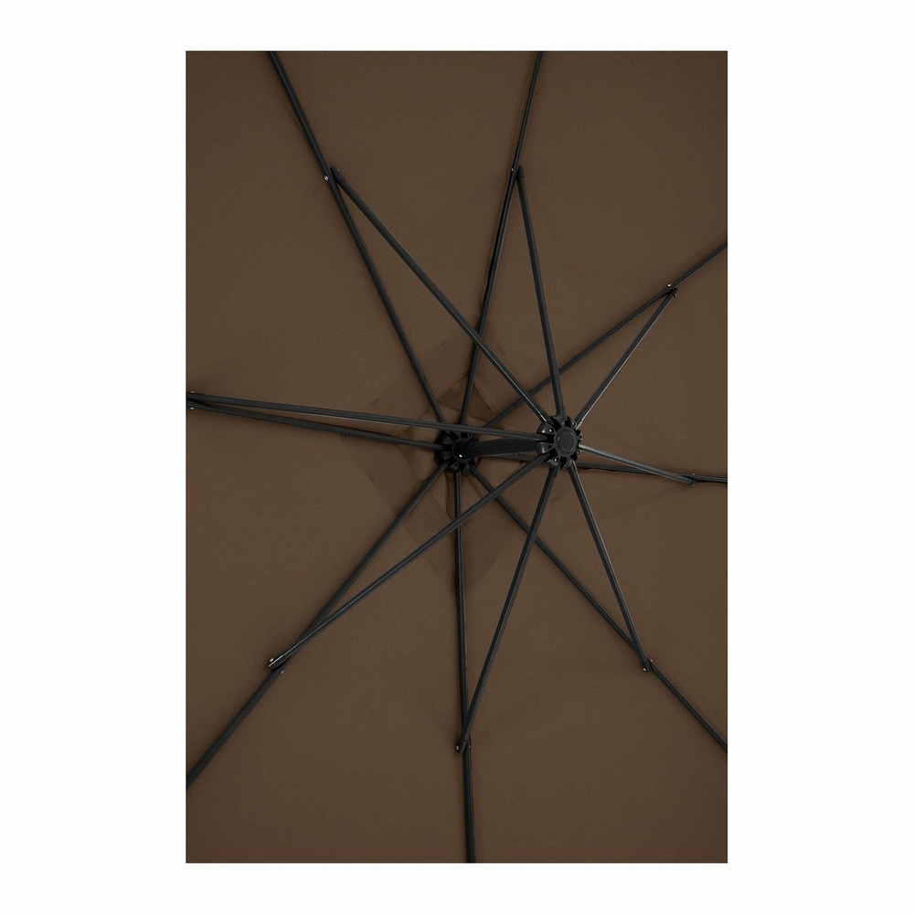 Parasol déporté rectangulaire 250 x 250 cm inclinable marron