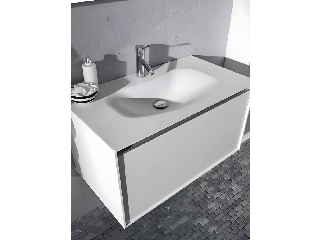 Carrelage mosaïque (Boite de 1m²) /Plaque de mosaïque mur et sol en marbre naturel coloris gris clair - 30 x 30 cm