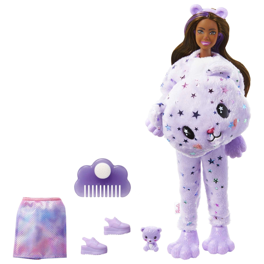 Barbie Cutie Reveal Puppe mit Teddy-Plüschkostüm und 10 Überraschungen