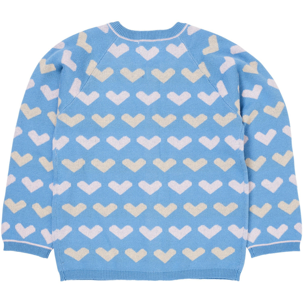 Køb COPENHAGEN COLORS Sky Blue Comb. Strikket Heart Cardigan
