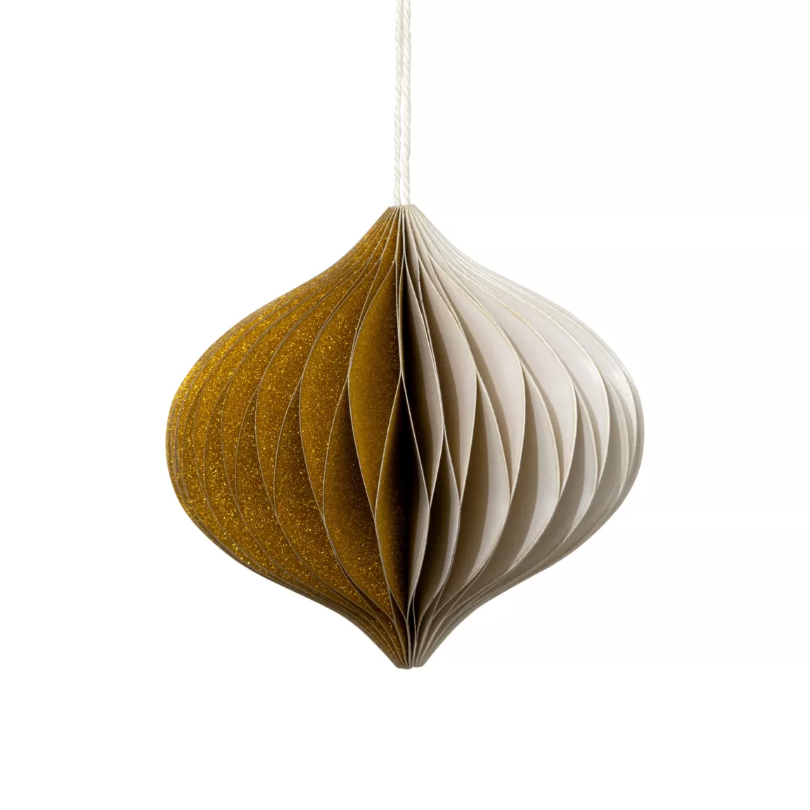 Oignon en papier à suspendre (H9 cm) Fermeture Magnétique Beige doré