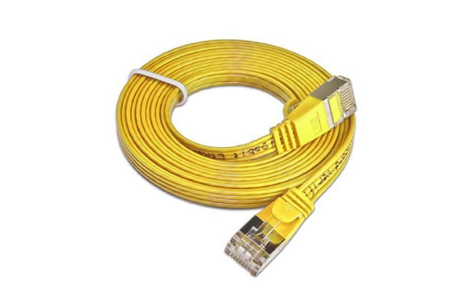 Slimpatchkabel RJ-45 - RJ-45, Cat 6, STP, 1 m, GelbGeschirmtes Twisted-Pair-Kabel (STP) mit Klinkenschutz