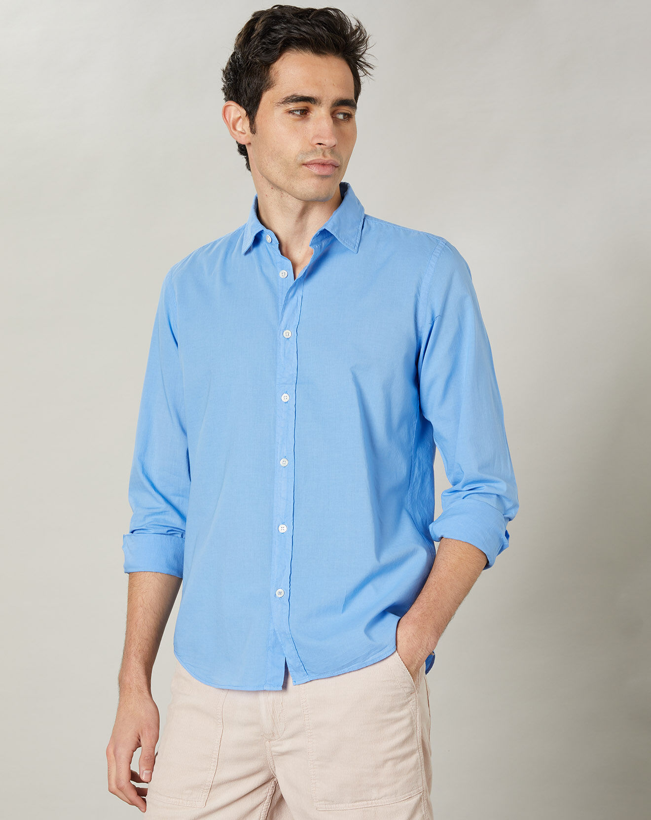 Hartford Chemise slim Sammy Pat bleue