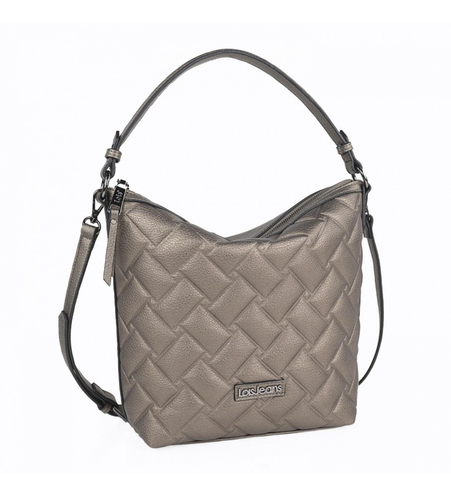 Bolsa de ombro Lois com alça de ombro adicional LOIS 316870 cor prata escura