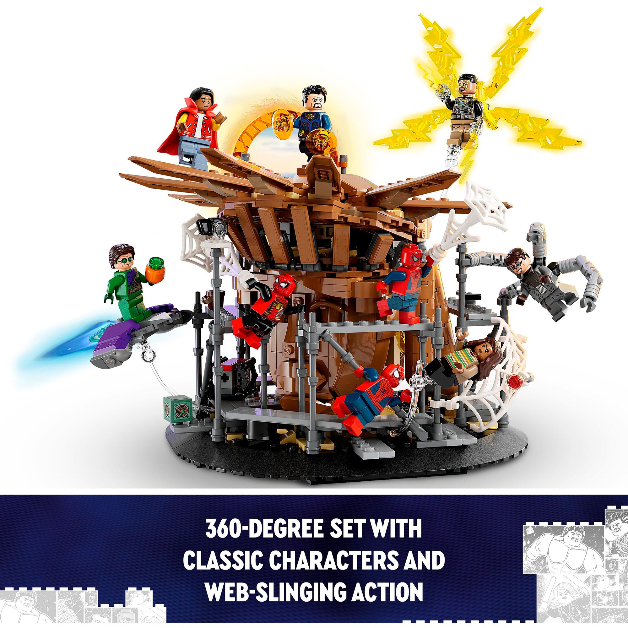 LEGO Konstruktionsspielzeug Marvel Super Heroes Spider-Mans großer Showdowns
