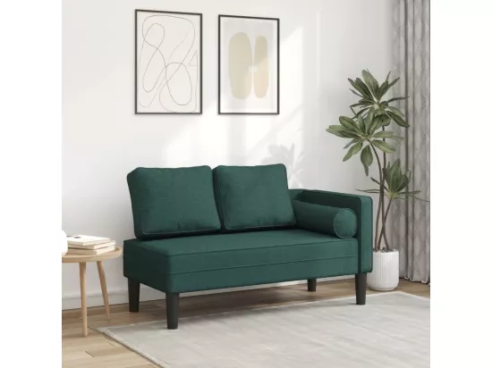 Prolenta Premium - Chaise longue avec coussins vert foncé tissu