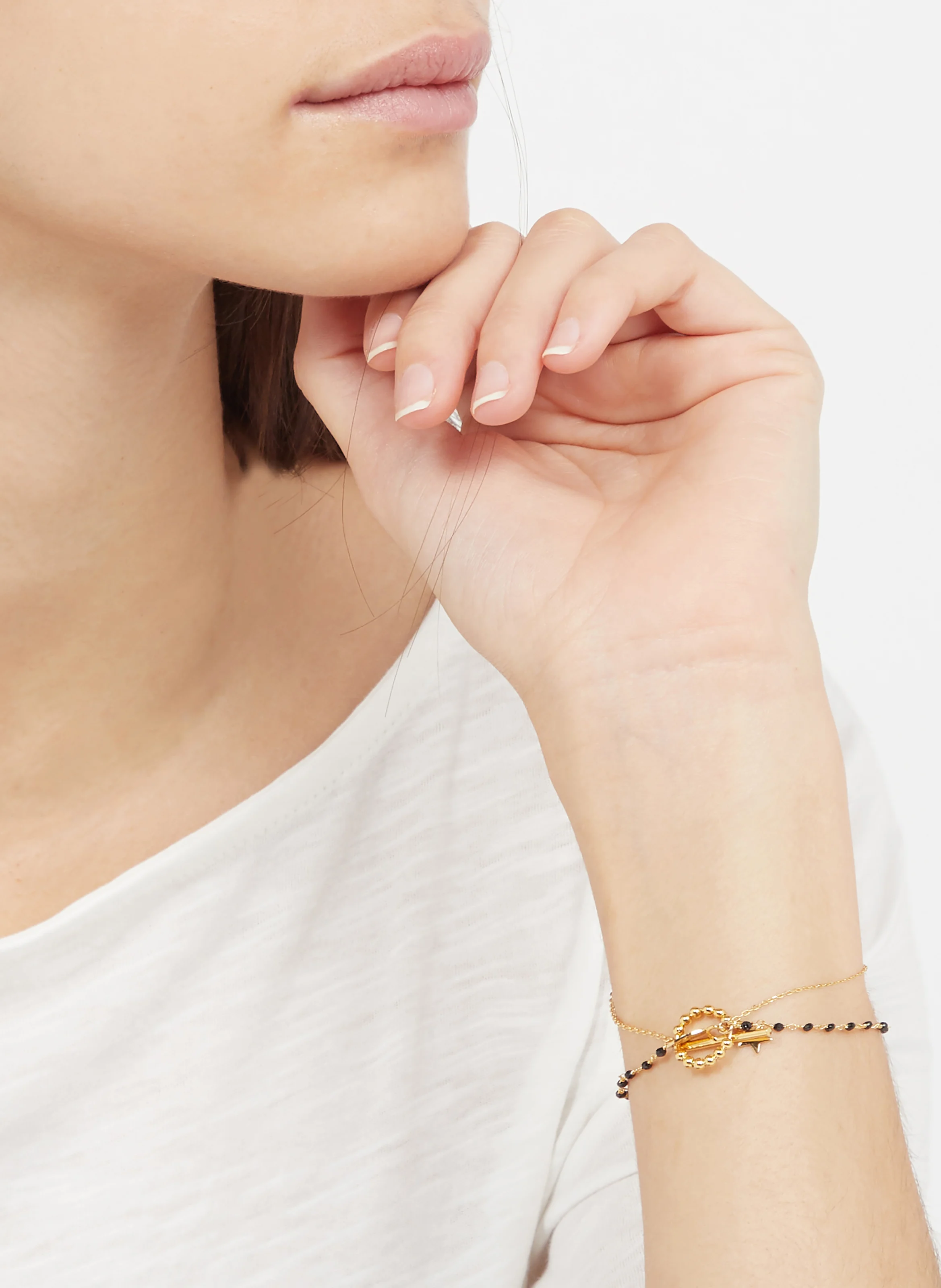 Bracelet double rangs | Noir
