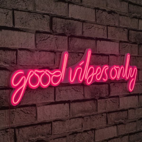 Dekorativt LED-belysning i plast Kun Good Vibes - Rosa