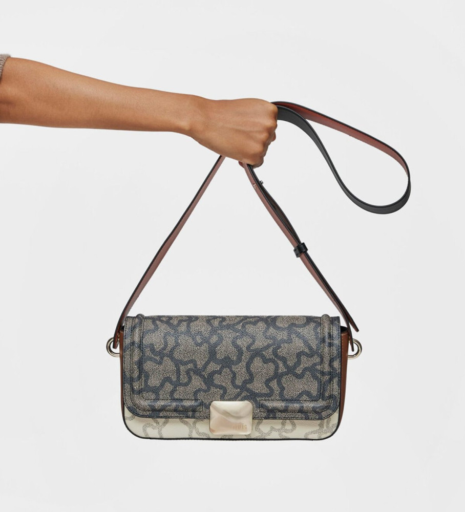 Bolsa transversal média Tous Kaos Icon, bege, preta