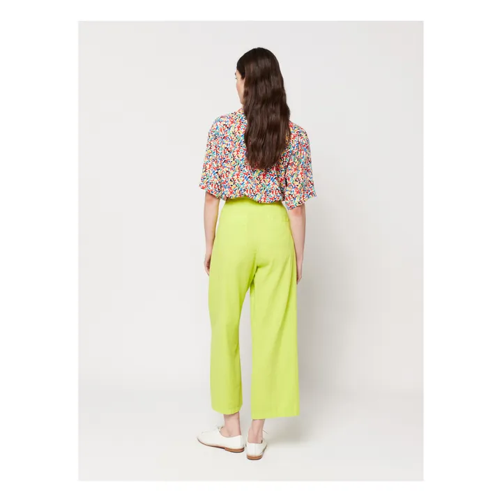 Bobo Choses Pantalon à Pinces Coton et Lin - Collection Femme  | Vert anis