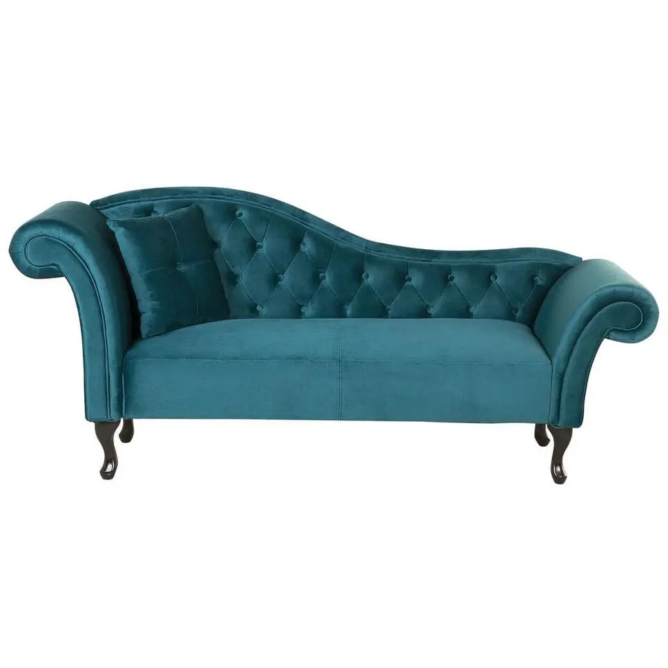 LATTES - Chaise longue - Blauw - Linkerzijde - Fluweel