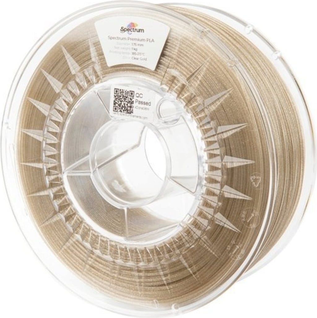 Spectrum  PLA Glitter Clear Gold, 1,75 mm / 1000 g    Glitzerndes PLA-Filament