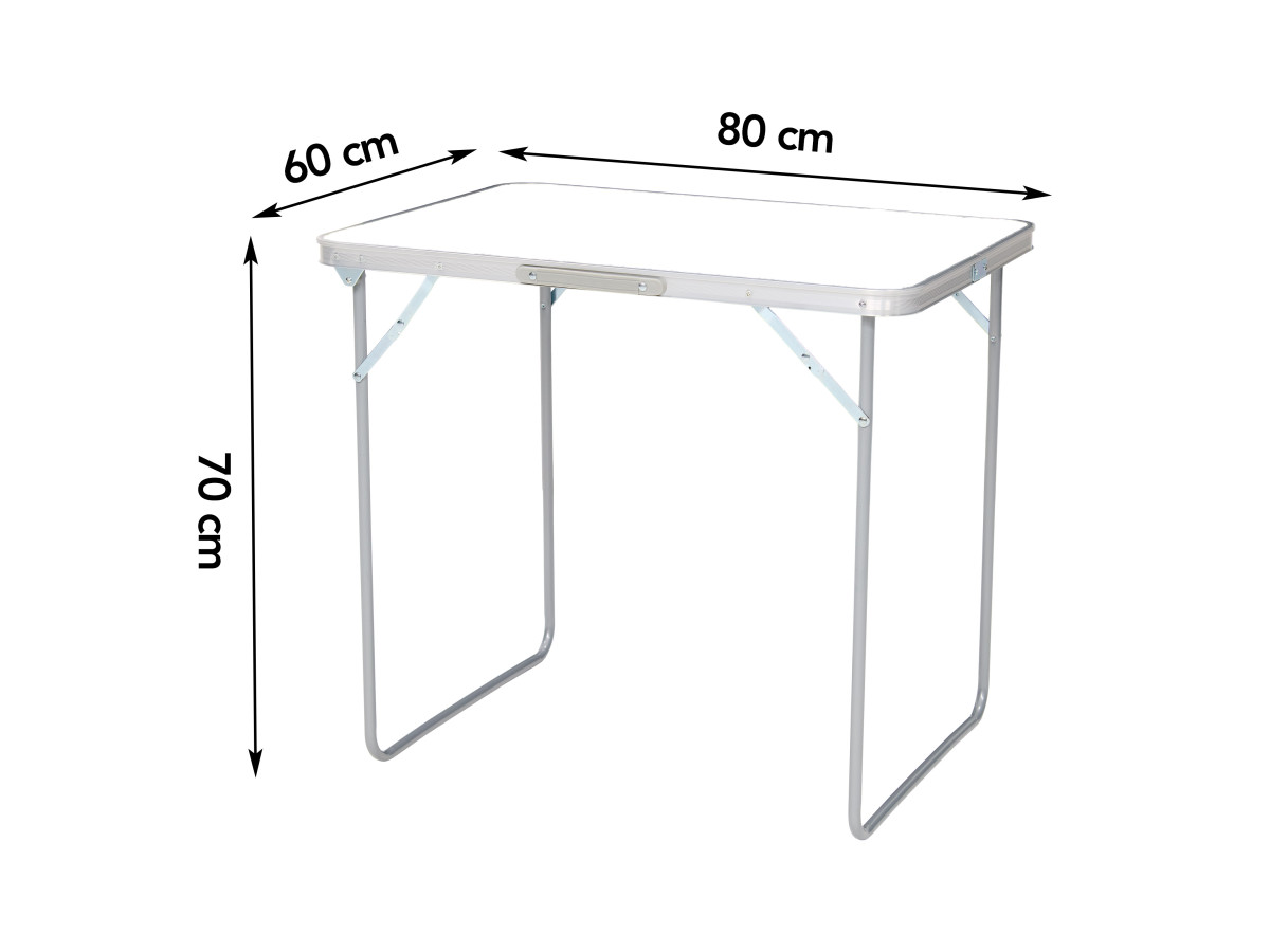Brixy 80 x 60 x 70 cm inklapbare campingtafel - White
