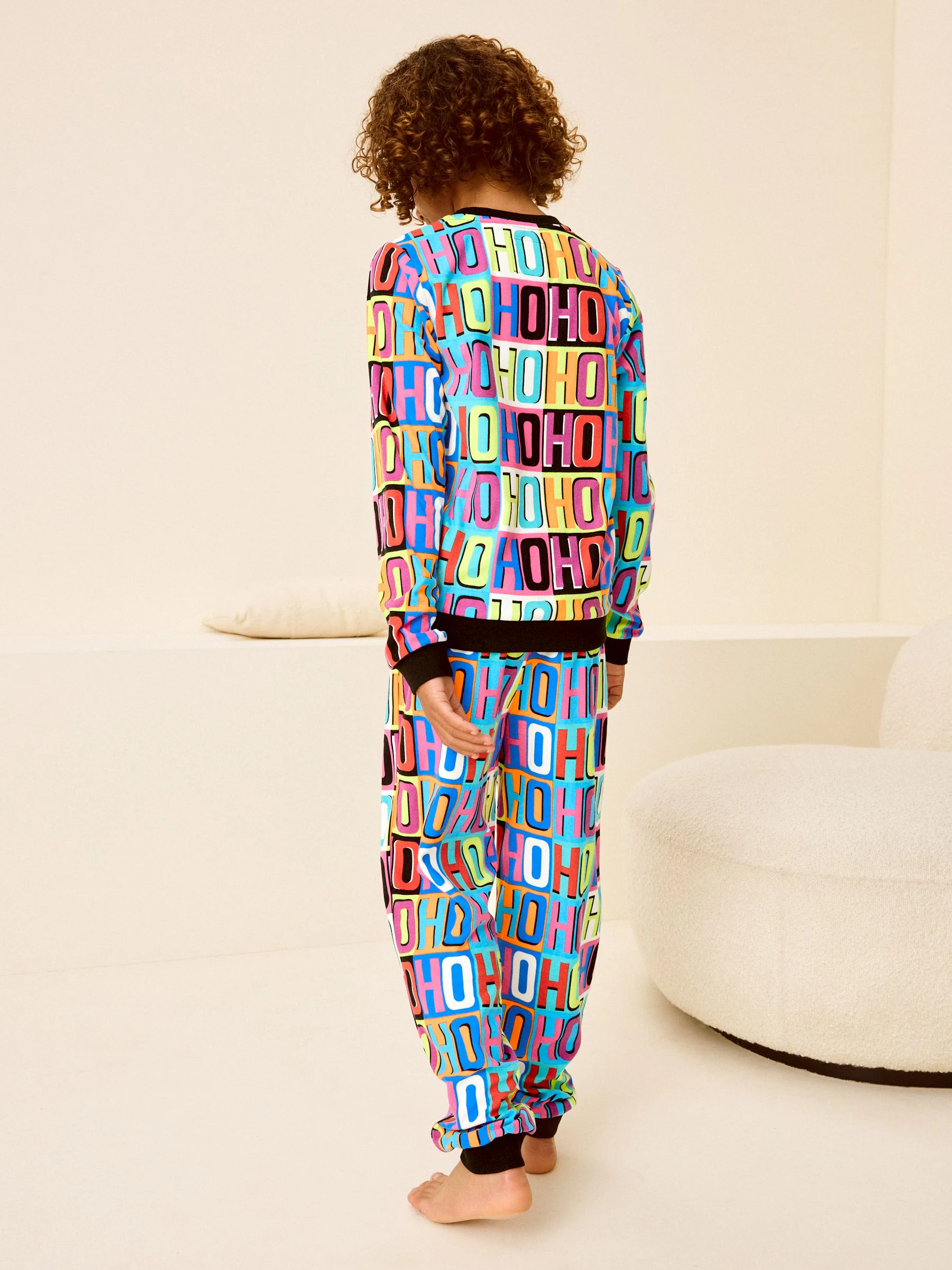 Meerkleurig - Zachte kerstpyjama van fleece met elastaan (9mnd -16jr)
