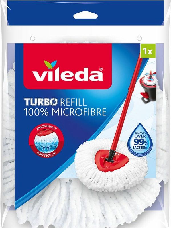 Vileda - Turbo Classic - Vervanging - Microvezel - Geschikt voor Harde Vloeren