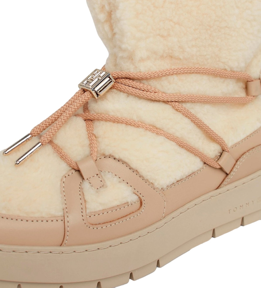 Botas de neve Tommy Hilfiger bege de pelúcia