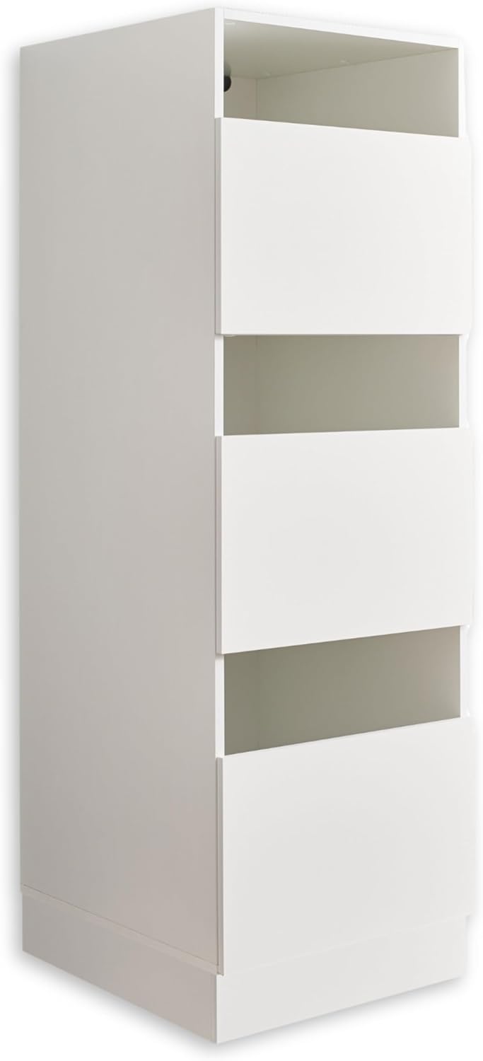 LAUNDREEZY Wäscheschrank für Schmutzwäsche, Weiß - Wäschesammler Schrank mit 3 Fächern für die Waschküche - 50 x 162 x 67,5 cm (B/H/T)