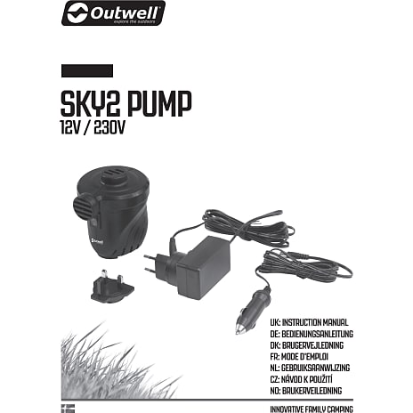 Skypumpe til oppumpning og tømning 12v/230v