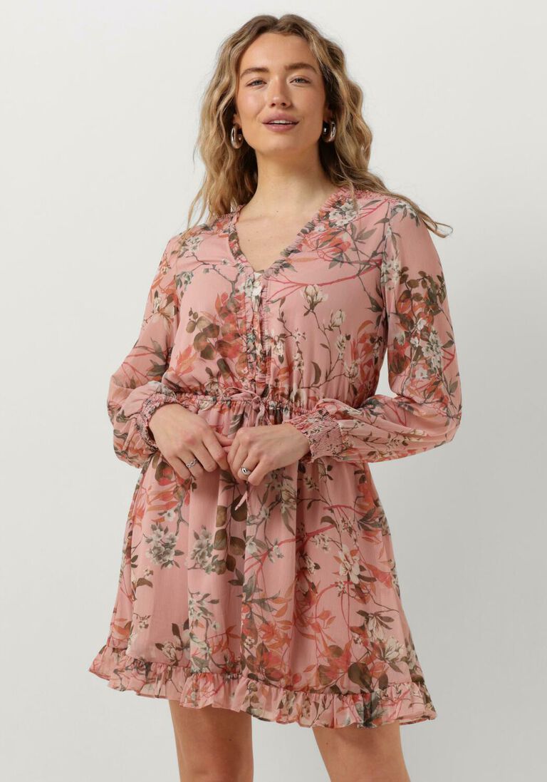 GUESS lichtroze guess mini jurk ss vanessa flare dress