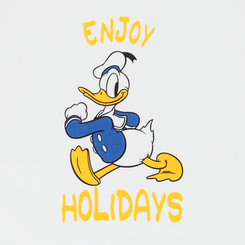 Pyjama court en jersey print Donald Disney pour enfant garçon - Jaune