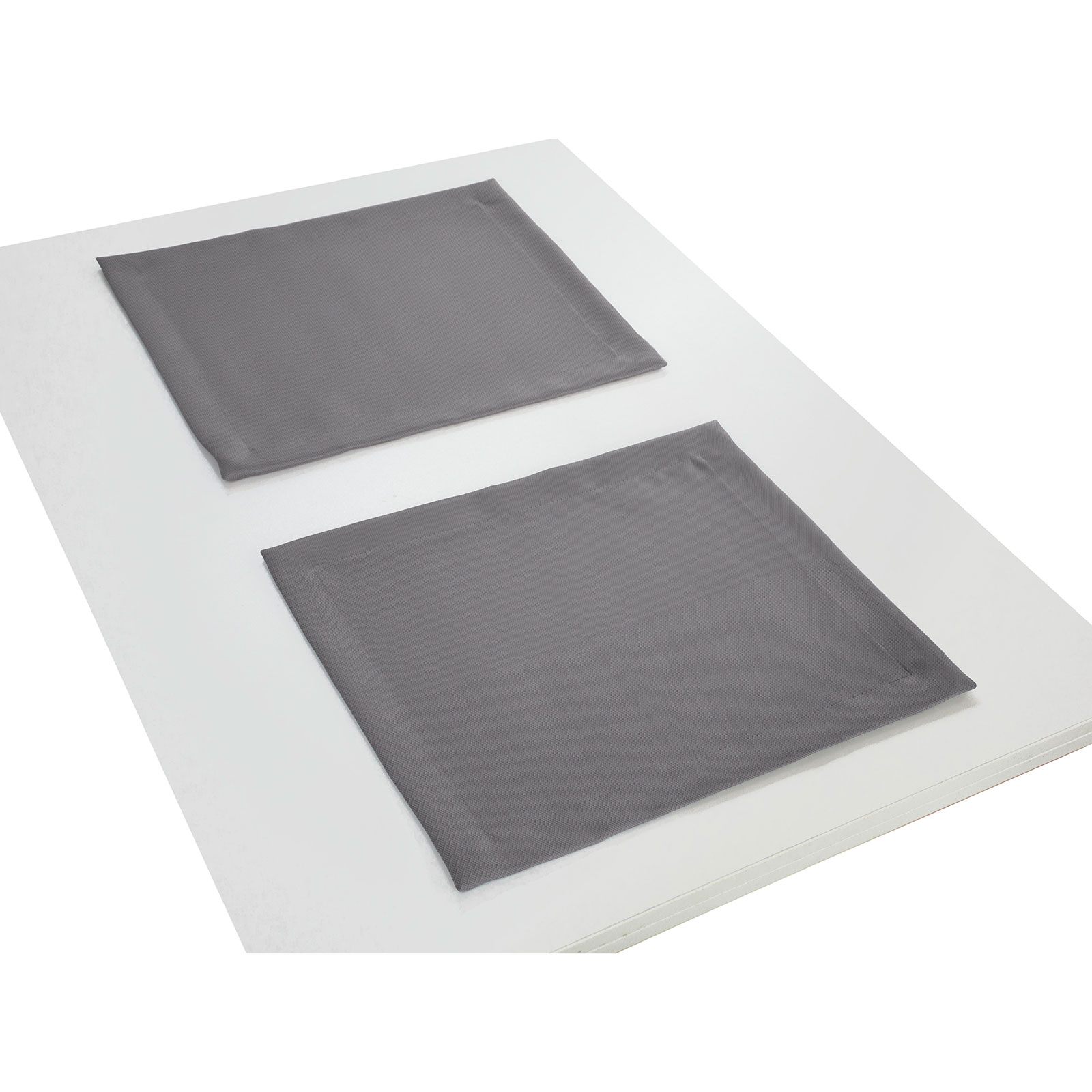 2er Pack Tischset mit Saum WIRTHNATUR - dunkelgrau - 40x35 cm
