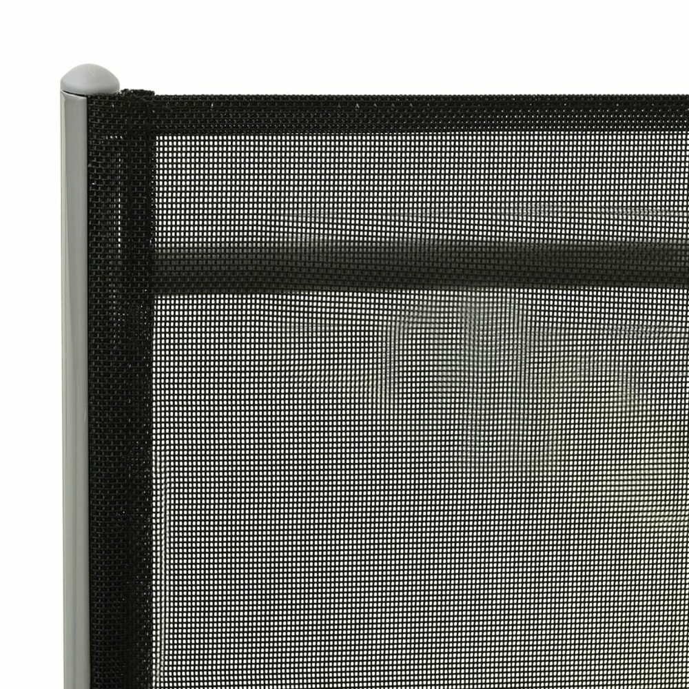 Transat chaise longue bain de soleil lit de jardin terrasse meuble d'extérieur pliable textilène et aluminium noir et argenté