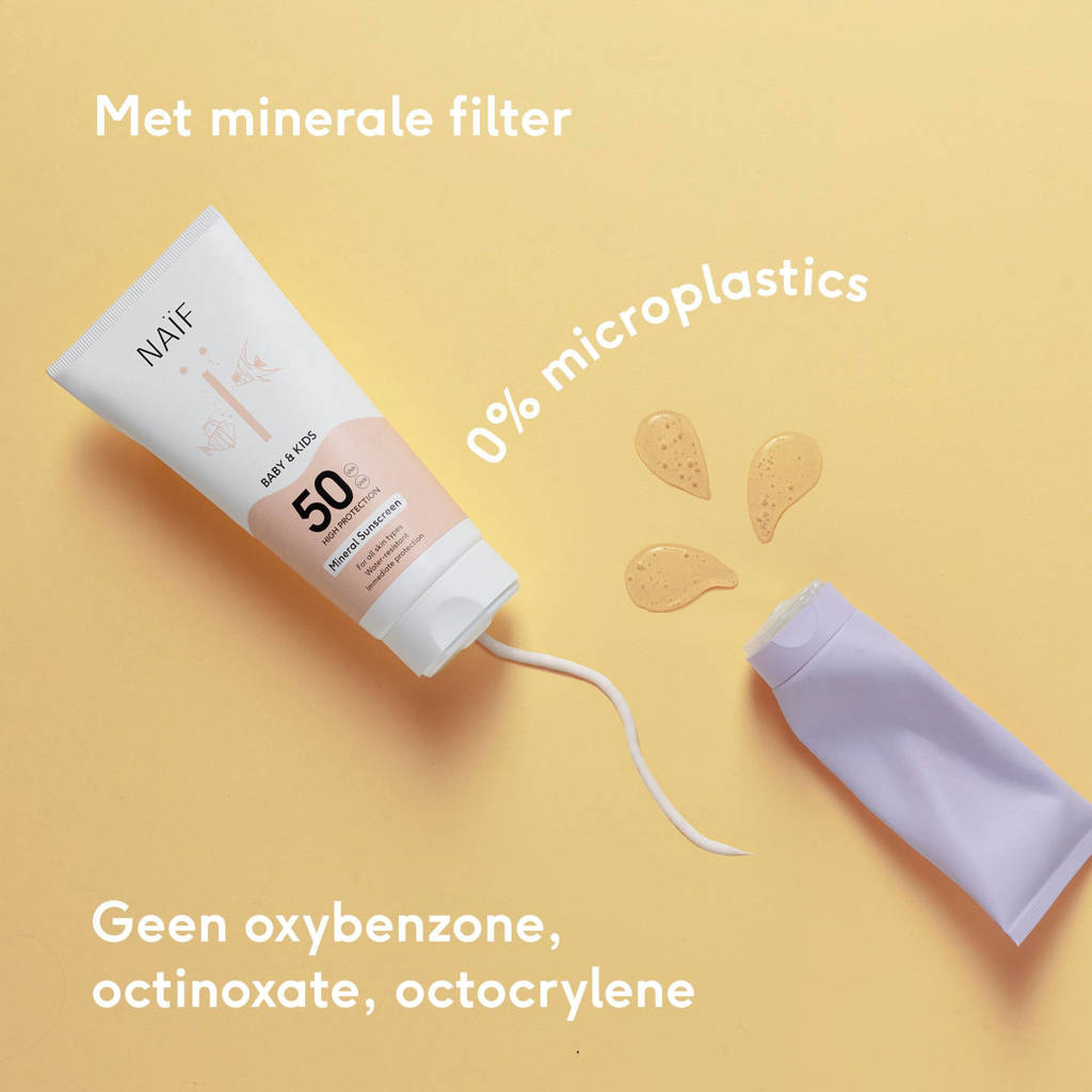 zonnebrandcrème 0% parfum voor baby & kids factor 50 - 100 ml