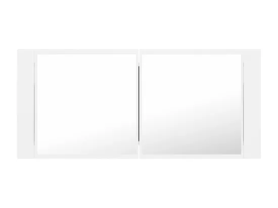 Armoire salle de bain à miroir LED Blanc 100x12x45 cm Acrylique